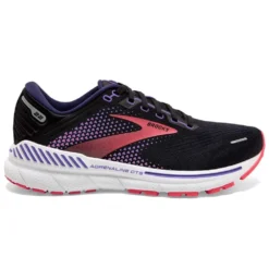 BROOKS Adrenaline GTS 22 Wide D Womens Running Shoes Black/Purple/Coral