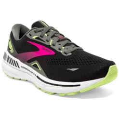 BROOKS Adrenaline GTS 23 Wide D Womens Running Shoes Black/Gunmetal/Sharp Green