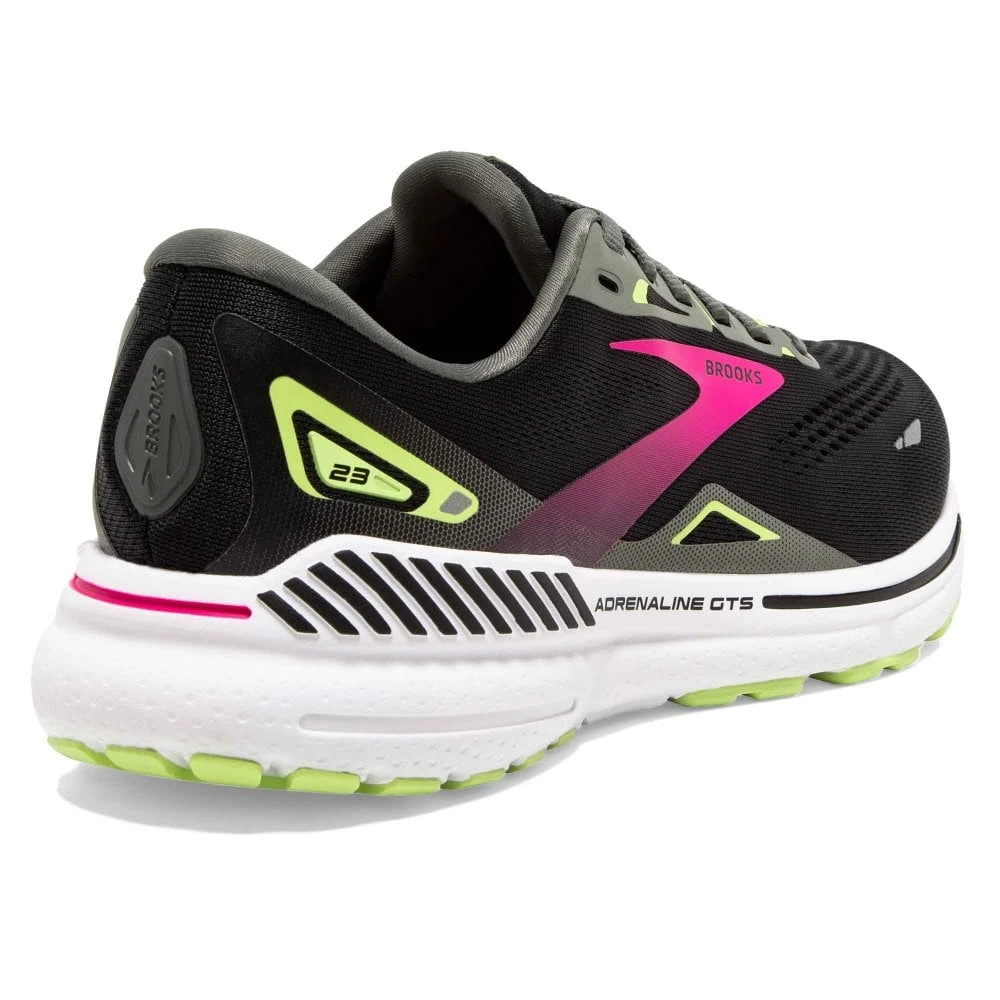 BROOKS Adrenaline GTS 23 Womens Running Shoes Black/Gunmetal/Sharp Green 2 BROOKS Adrenaline GTS 23 Womens Running Shoes Black/Gunmetal/Sharp Green - Image 2