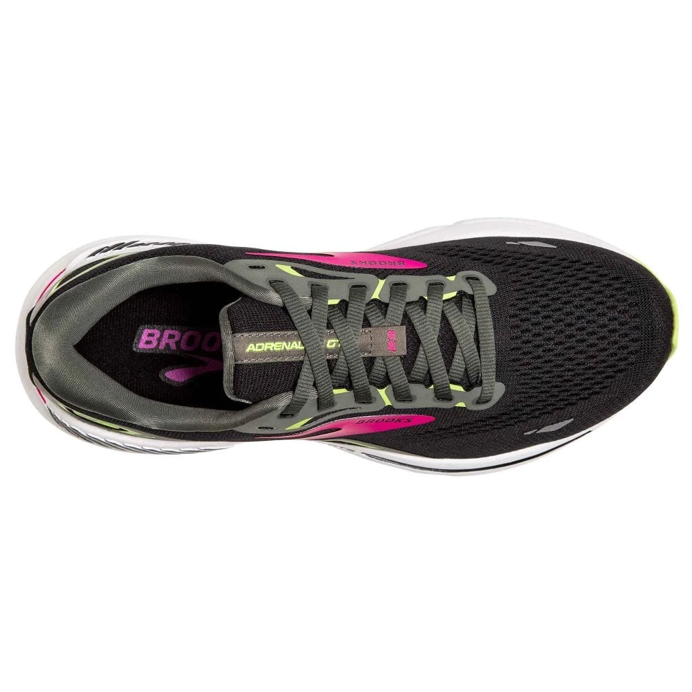 BROOKS Adrenaline GTS 23 Womens Running Shoes Black/Gunmetal/Sharp Green 3 BROOKS Adrenaline GTS 23 Womens Running Shoes Black/Gunmetal/Sharp Green - Image 3