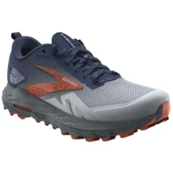BROOKS Cascadia 17 Mens Trail Running Shoes Blue/Navy/Firecracker