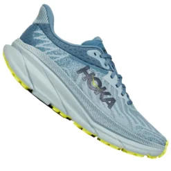 Hoka Challenger 7 Wide 2E Mens Trail Running Shoes Stone Blue/Evening Primrose