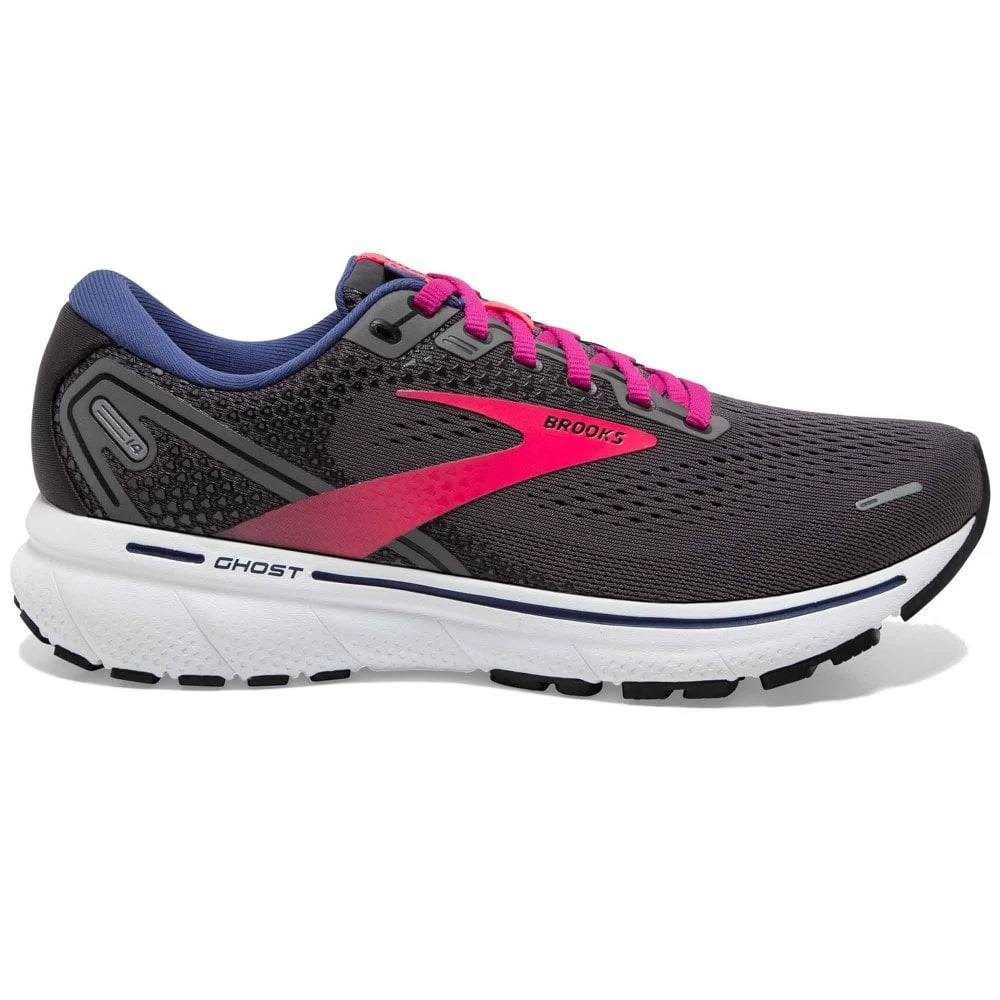 BROOKS Ghost 14 Womens Road Running Shoes Pearl/Black/Pink 1 BROOKS Ghost 14 Womens Road Running Shoes Pearl/Black/Pink