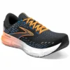 BROOKS Glycerin 20 Wide 2E Mens Running Shoes Black/Classic Blue/Orange