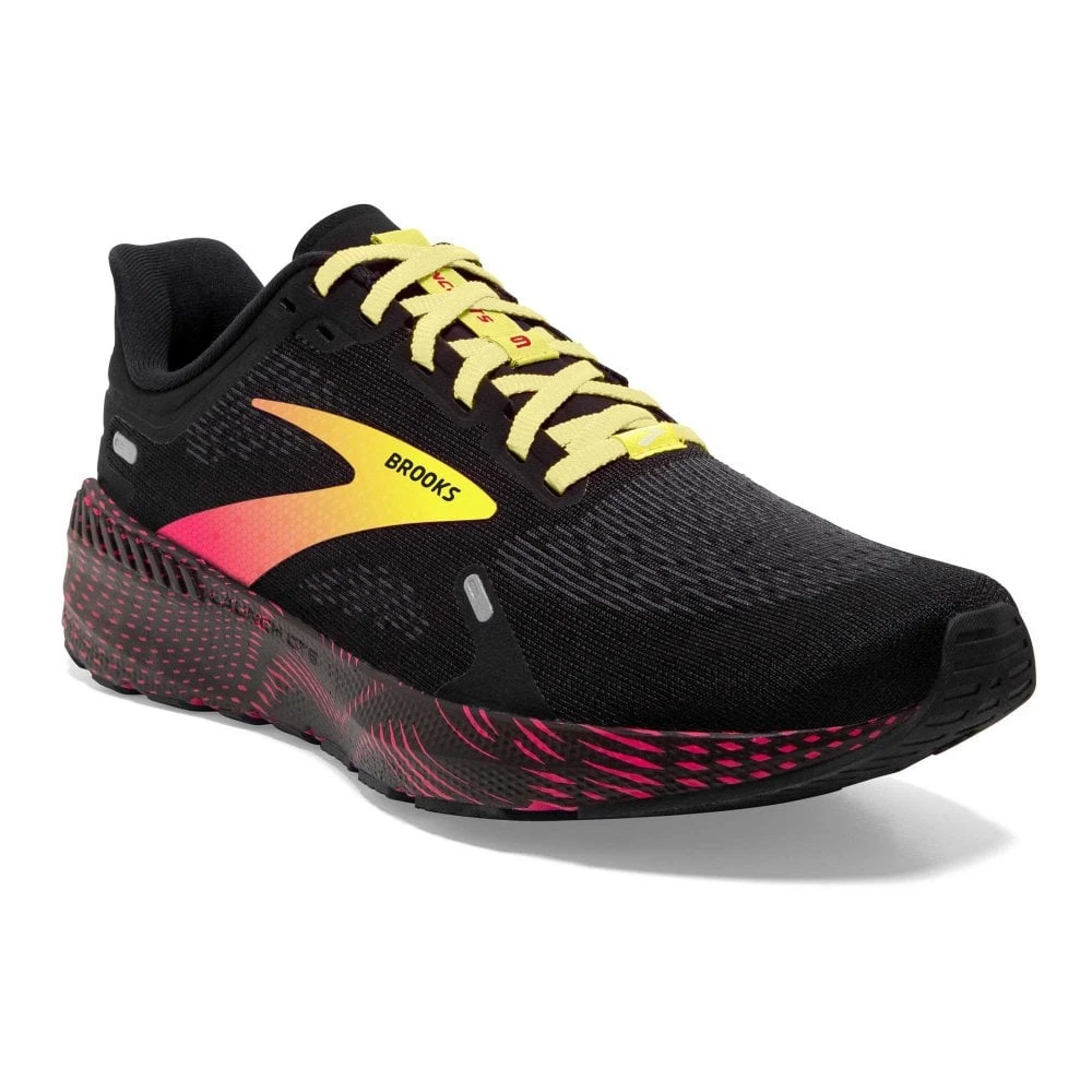BROOKS Launch GTS 9 Mens Running Shoes Black/Pink/Yellow 1 BROOKS Launch GTS 9 Mens Running Shoes Black/Pink/Yellow