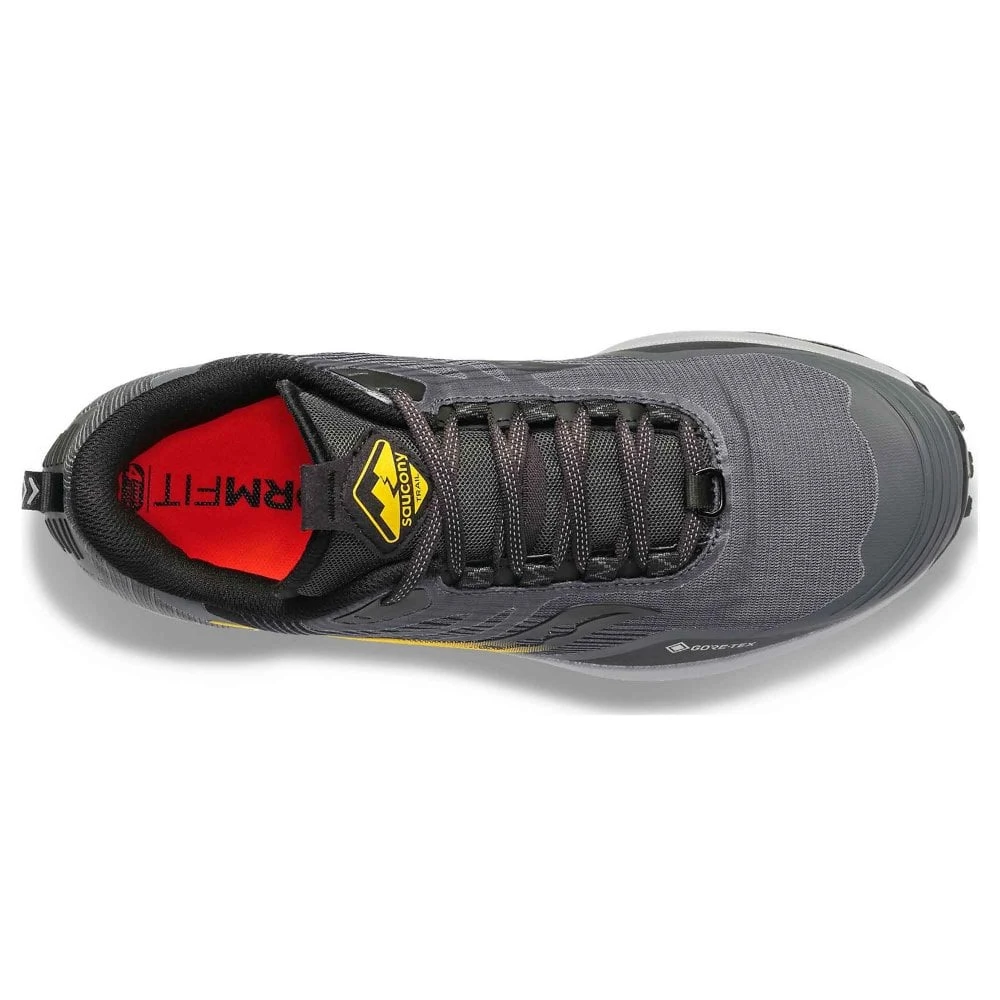 Saucony Peregrine 12 GTX Mens Waterproof Trail Running Shoes Shadow/Vizi 3 Saucony Peregrine 12 GTX Mens Waterproof Trail Running Shoes Shadow/Vizi - Image 3