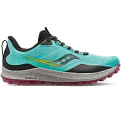 Saucony Peregrine 12 Womens Trail Running Shoes Cool Mint/Acid