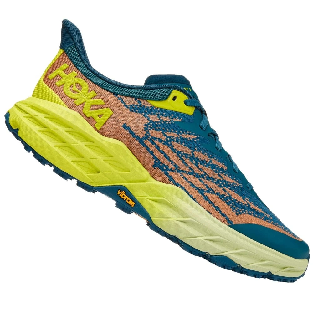 Hoka Speedgoat 5 Mens Trail Running Shoes Blue Coral/Evening Primrose 1 Hoka Speedgoat 5 Mens Trail Running Shoes Blue Coral/Evening Primrose