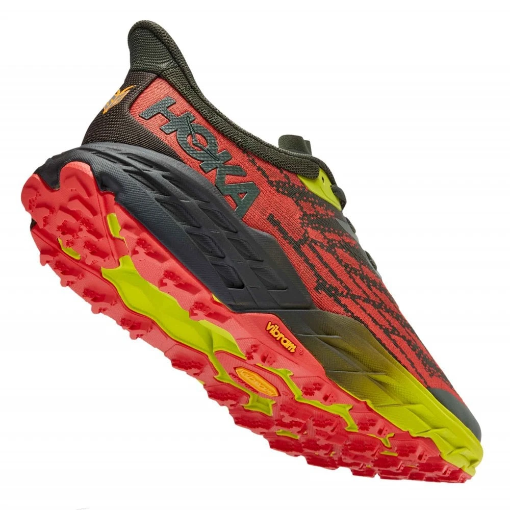 Hoka Speedgoat 5 Mens Trail Running Shoes Thyme/Fiesta 2 Hoka Speedgoat 5 Mens Trail Running Shoes Thyme/Fiesta - Image 2