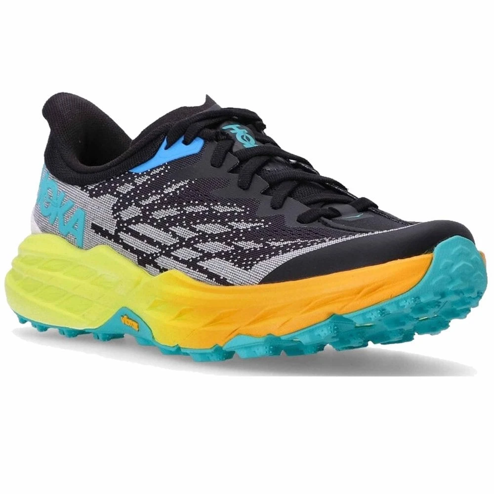 Hoka Speedgoat 5 Womens Trail Running Shoes Black/Evening Primrose 2 Hoka Speedgoat 5 Womens Trail Running Shoes Black/Evening Primrose - Image 2